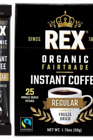 Rex Organic Fairtrade Freeze-Dried Instant Coffee Sticks