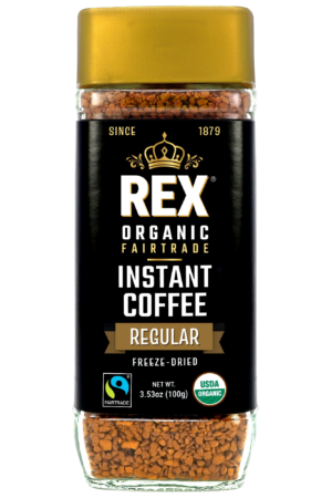 rex organic fair trade instant coffee regular freeze dried 3.52 oz