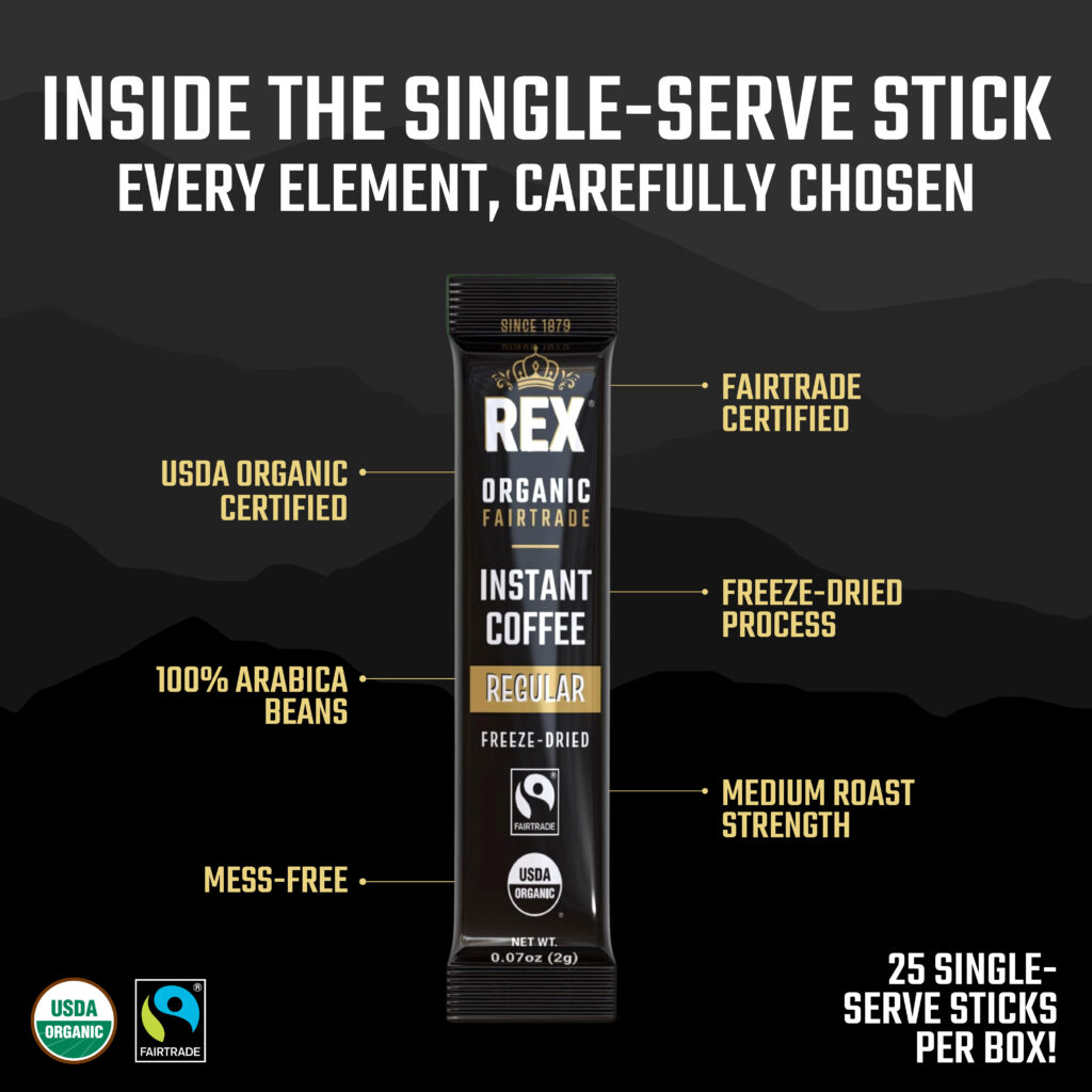 inside the rex coffee single-serve stick