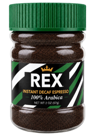 Rex Instant Espresso Decaf Coffee 100% Arabica 2 oz jar